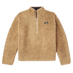 Sweat à capuche personnalisé en fourrure d'ours en peluche avec logo brodé, demi-zip, col montant, en polaire, tissu doux et chaud de qualité supérieure, confortable - Product Image 3