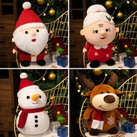 Père Noël, Mère Noël, Bonhomme de neige, Élan, Peluche en tissu, rembourrée en coton PP, 31-50 cm, Cadeau de Noël