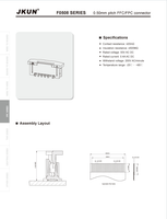 Connecteur FFC/FPC vertical multi-circuits CviLux CF20 polyvalent F0508AWVN, pas de 0,50 mm, H3.9, SMT, ZIF, mâle/femelle, alliage de cuivre