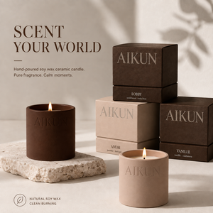 AIKUN Aromatherapy Scented <b>Candles</b> Natural Soy Wax Modern Design Handmade Thanksgiving Christmas Ceramic <b>Candle</b> - Product Image 1