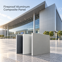 Panneau composite en aluminium ignifuge bleu brillant enduit FEVE 4x8 pieds pour bardage de auvent commercial