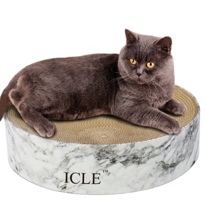 Cama para rasguños de <span class=keywords><strong>gato</strong></span> de Color mármol con forma de cuenco redondo de cartón ecológico más vendida en línea - Product Image 1