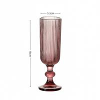 Verre à vin rouge réutilisable à pied côtelé couleur personnalisée, design vintage pour la maison, les mariages et les fêtes