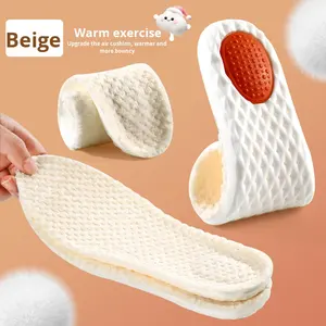 Semelles orthopédiques de confort sportif avec soutien de la voûte plantaire pour bottes Martin, doublure <span class=keywords><strong>en</strong></span> polaire épaissie à grille ananas, antibactérienne et désodorisante - Product Image 6