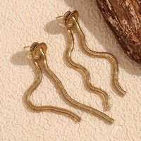 Bijoux plaqués or PVD chaîne de serpent torsadé gland boucle d'oreille bijoux sans ternissement boucles d'oreilles en acier inoxydable 316L