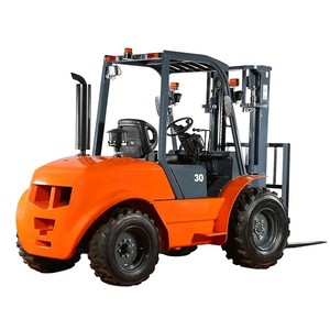 מלגזה 4x4 מפרקי שטח גס אדום בניית משאית דיזל שטח ידנית תורן מנוע מקור כוח 2.5-3.5 טון