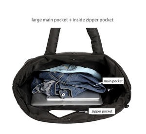 Grand sac fourre-tout en nylon pour femmes personnalisé avec logo sac fourre-tout matelassé en nylon pour hiver