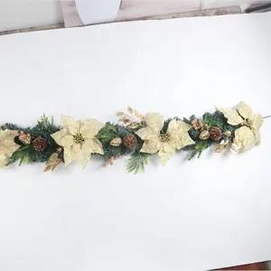 Handgemaakte Traditionele Grenen Versierde Kerst Orchidee Bessen Garland Voor Xmas Festival Decoratie