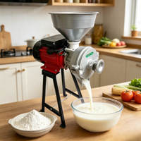 Moulin à Farine Électrique Commercial et Domestique pour Céréales, Grains, Épices, Maïs et Soja – Broyeur à Sec et Humide
