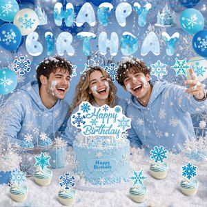 Decoraciones Colgantes de Copos de Nieve Azules para Navidad, Espirales de Copos de Nieve para Fiestas Temáticas de <span class=keywords><strong>Frozen</strong></span>, <span class=keywords><strong>Cumpleaños</strong></span> de Niñas, Fondo Decorativo para el Hogar - Product Image 6
