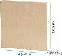 Panneau de toile en bois non fini MEEDEN: 3/4 "de profondeur 18x18" panneau de toile en bois paquet de 2-planche d'art en bois vierge pour la peinture