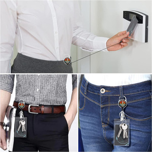 Cross-border fun badge scroll skull 360-degree rotating back <b>clip</b> retractable key <b>ring</b> heavy-duty carabiner - Product Image 3