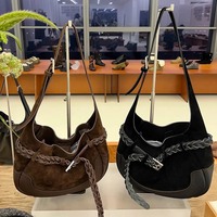 Tas Selempang Wanita Model Retro Suede Terbaru 2026, Desainer, Trendi, Mewah, untuk Belanja dan Bepergian