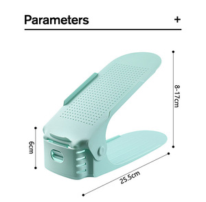 Support de rangement pour chaussures à double niveau réglable, en plastique, gain de place, pour placard, directement de l'usine - Product Image 3
