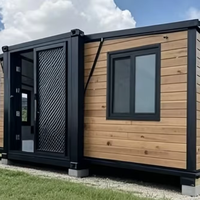 Maison conteneur certifiée de 40 pieds, extensible et pliable, avec panneau mural personnalisé en grain de bois