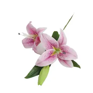 Прямая Продажа с фабрики Романтические свадебные украшения Искусственные цветы лилии розовые искусственные лилии оптом