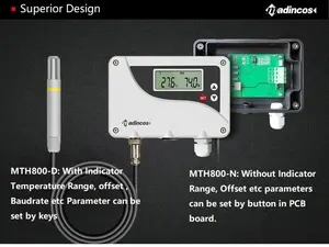 MTH800: Tipo de Parede Inteligente Digital De Alta Temperatura e Umidade Transmissor Separado com 120 graus c Sensor de Aço Inoxidável