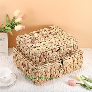 Ecoka Eco-Friendly Rattan Multifunction Storage <b>Basket</b> <b>with</b> Built-In Handles <b>Lid</b> for Clothing and Home Decoration Use - Product Image 6