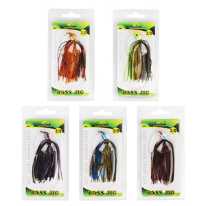 Vente en gros de leurres de pêche artificiels rigides 7g 10g pour la pêche au bar et au poisson-chat, avec jupes imprimées et yeux 3D, disponibles en 5 couleurs, pour rivière, lac et ruisseau - Product Image 3