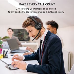 Auriculares BINNUNE BH03, Auriculares Ligeros para Negocios con Micrófono con Cancelación de Ruido para Computadora, Auriculares con Cable Supraaurales - Product Image 2