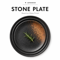 Assiette à sushi en céramique noire japonaise en gros, plat de service en grès à glaçure réactive, logo personnalisé pour restaurant, hôtel, vente en gros