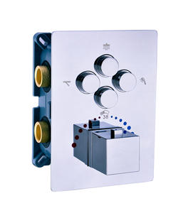 Válvula de ducha de latón, desviador de agua con presión termostática equilibrada de <span class=keywords><strong>4</strong></span> vías, permite grifo de ducha de baño - Product Image 2