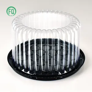 Recyclable Strong Clear Lid And Black Base Pet Cake Packing Box Usage Cake Container