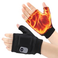 Guantes Calentadores de Manos Eléctricos Inteligentes con Pantalla Digital Visual, Impermeables para Exteriores, con Batería USB, para Ciclismo, Garaje y Hogar