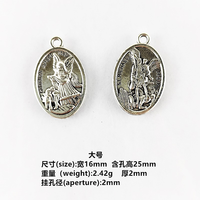 Pendentif en métal double face en argent vieilli, médaille catholique Saint Michel et Ange Gardien, pour la fabrication de colliers de chapelet et de bijoux