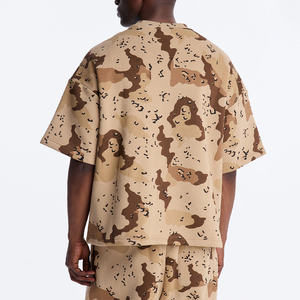 T-shirt Homme KingSen Oversize Imprimé Camouflage Désert Coton Épais Molleton Bouclette Coupe Boxy Épaules Tombantes Style Streetwear Décontracté - Product Image 5