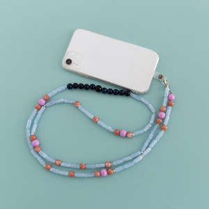 Sac bandoulière en perles acryliques multicolores, avec sangles pour le jour du match et dragonnes universelles pour téléphone portable - Product Image 6