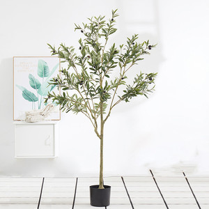 S02317 Vente en gros de plantes artificielles avec pot Arbres artificiels bon marché Arbre en plastique décoratif Arbre artificiel d'olivier à vendre - Product Image 4