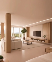 Meuble TV mural de luxe sur mesure de style moderne pour salon, console multimédia murale, vente en gros