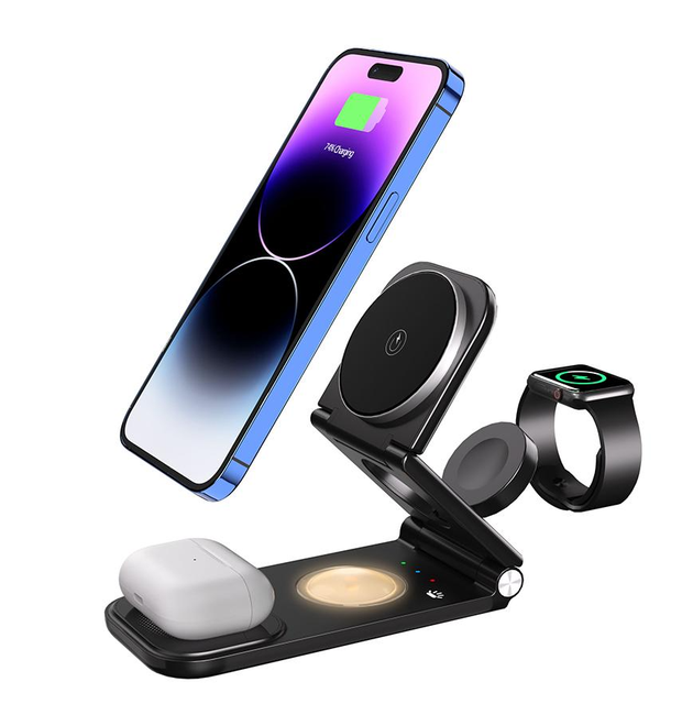 Fast Wireless Battery Charger & External Battery Pack 4-in-1 Wireless Charger New Magnetic Power Bank For iPhone 15