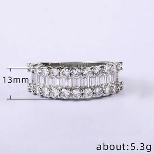 F619 Women's <b>Eternity</b> Band <b>Ring</b> <b>Cubic</b> <b>Zirconia</b> Emerald Cut Pave Setting Wedding Fashion <b>Rings</b> - Product Image 5