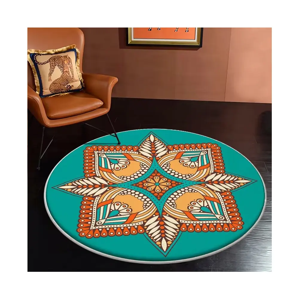 Round French Carpet Living Room French Vintage Sofa Tea Table Blanket Artificial Wool Dressing Table Dressing Mirror Floor Mat