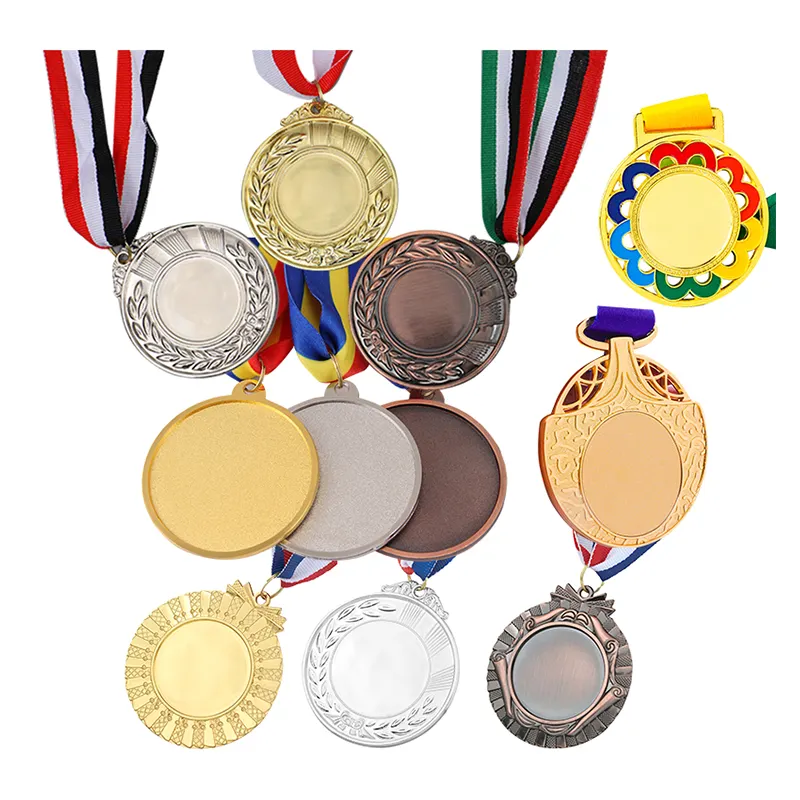 Serie en blanco Aleación de zinc Gratis Artesanía de metal personalizada Medallas y trofeos en blanco Medallas