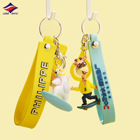Longzhiyu — porte-clés singe personnalisé en PVC, fabrication de personnages de dessin animé, porte-clés avec Logo, vente en gros, 15 ans