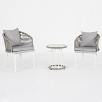 Chaise de salle à manger d'extérieur moderne en corde tressée pour jardin, vente en gros