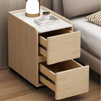 Meilleures ventes - Table de chevet intelligente en bois massif moderne avec 2 tiroirs, plusieurs ports USB, recharge pratique des appareils, haut-parleur Bluetooth