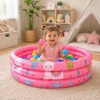 Piscine gonflable ronde colorée à 3 anneaux, piscine portable en PVC gonflable pour enfants, pour le camping, le plaisir aquatique des enfants
