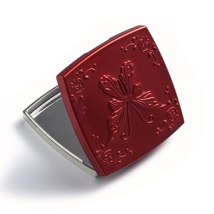 Classic Red Butterfly <b>Square</b> Folding Metal Double Side Compact <b>Mirror</b> - Product Image 5