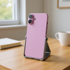 Coque arrière rose pour iPhone 16 Plus avec support métallique et protection d'objectif - Product Image 3