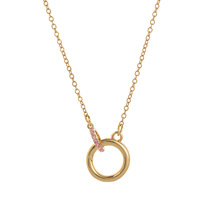 Trendy Chic Interlocking 12 Mois Birthstone Collier Zircon Double Anneaux Charme Collier pour les Femmes