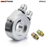 EPMAN M20 X 1.5 Adaptateur de plaque sandwich pour refroidisseur de filtre à huile en aluminium 1/8 NPT Kit de refroidisseur d'huile AN10 AN8 EPOL01