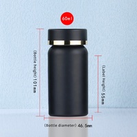 EN STOCK flacons de pilules pharmaceutiques noirs solides pour animaux de compagnie pour capsules de médicaments comprimés emballage de récipient de vitamine avec joint inviolable