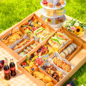Boîte <span class=keywords><strong>à</strong></span> lunch jetable en papier kraft écologique pour <span class=keywords><strong>avion</strong></span>, camping en plein air, barbecue, collation, sushi, avec pelliculage mat et revêtement UV - Product Image 6