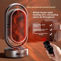 Nouveau ventilateur chauffant PTC oscillant avec télécommande, portable, économe en énergie, 1000-1500W, sécurité anti-renversement, pour usage domestique et professionnel, 30m