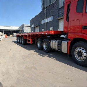 Semi-remorque à plateau plat en acier extensible à 4 essieux, plateforme basse robuste, <span class=keywords><strong>transport</strong></span> de turbines éoliennes surdimensionnées, capacité de 60 à 80 tonnes - Product Image 6