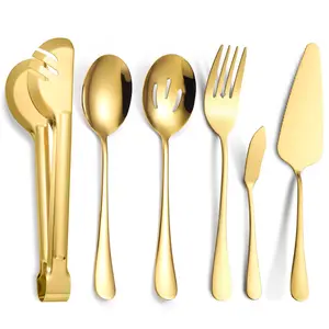 Conjunto de utensílios de mesa em aço inoxidável para servir, faca, garfo e colher, 5 peças, espátula, pão, bolo, clipe, faca de manteiga